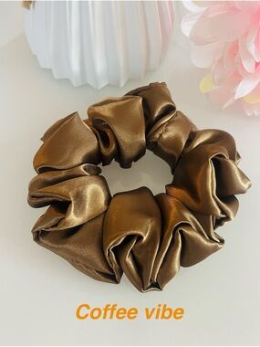 ❤️3/$25 Silky Coffee Brown Hair Scrunchie